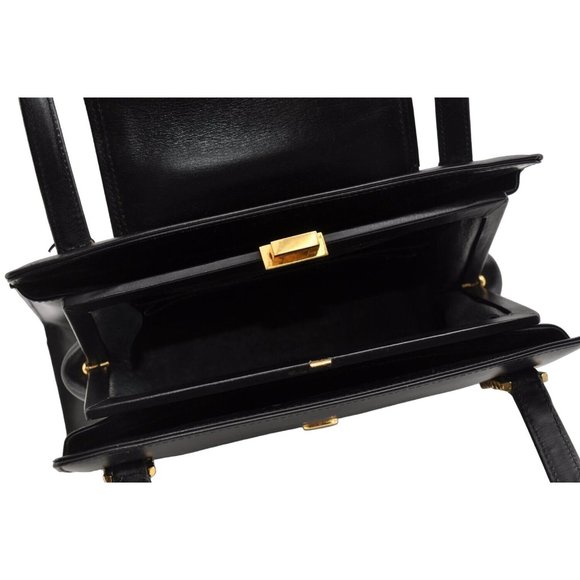 Gucci black leather top handle Kelly bag with blue lapis - Picture 2 of 16